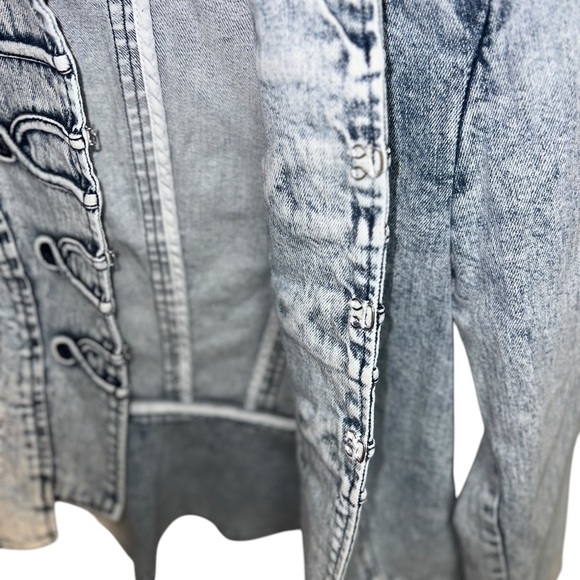 Allen Shwartz Allen B Denim Military Victorian Y2K Midline Denim Wash Jacket - Picture 5 of 10